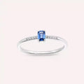 Lena 0.27 CT Blue Sapphire and Diamond White Gold Ring