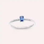 Lena 0.27 CT Blue Sapphire and Diamond White Gold Ring