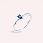 Lena 0.27 CT Blue Sapphire and Diamond White Gold Ring