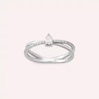 0.27 CT Damla Kesim Pırlanta Taşlı Beyaz Altın Yüzük