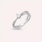0.27 CT Damla Kesim Pırlanta Taşlı Beyaz Altın Yüzük