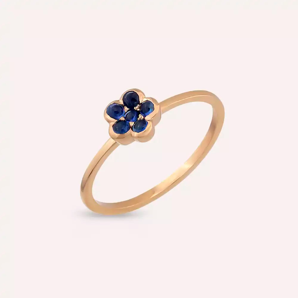 Elora 0.27 CT Sapphire Rose Gold Flower Ring