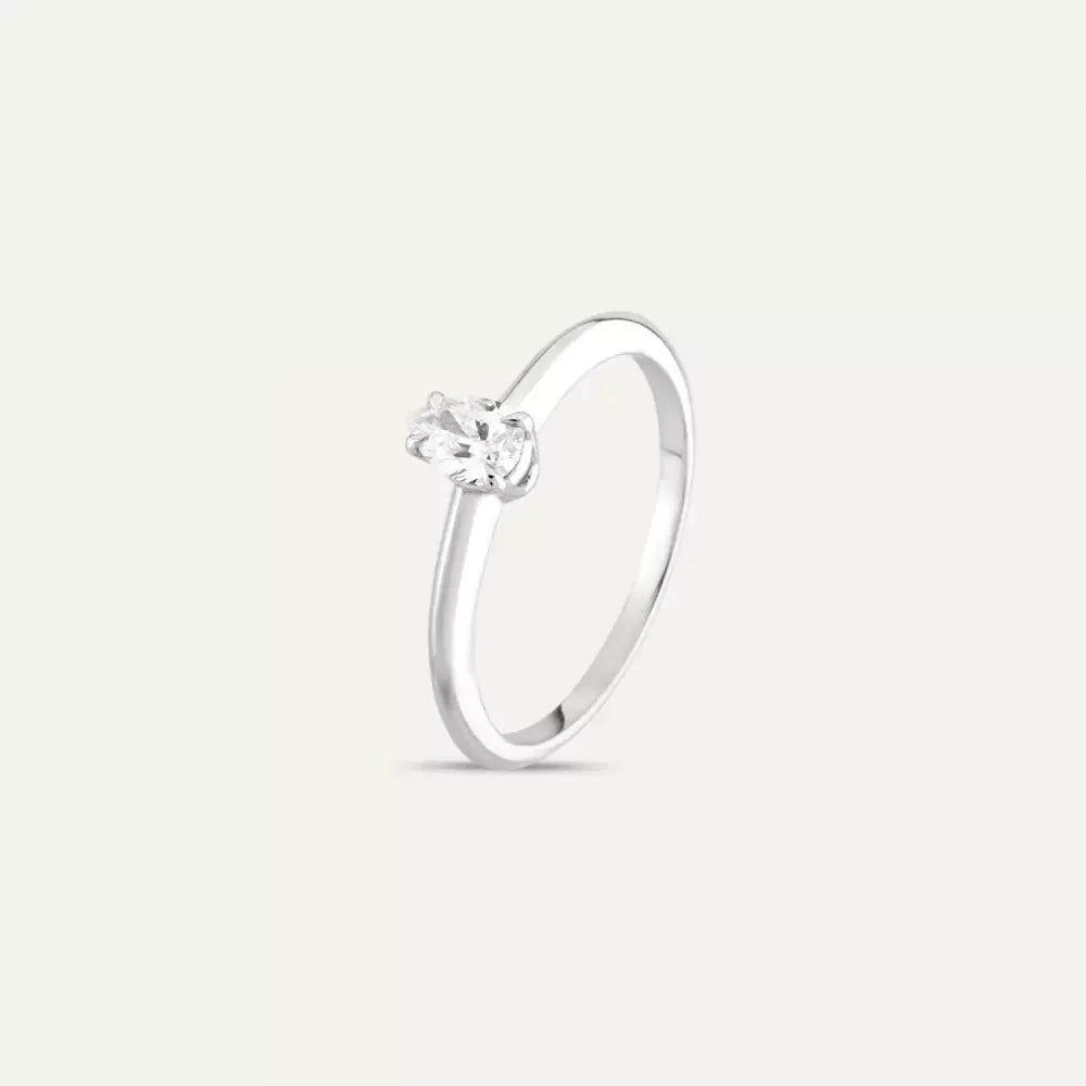 0.30 CT Damla Kesim Pırlanta Tektaş Yüzük