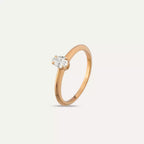 0.30 CT Damla Kesim Tektaş Pırlanta Rose Altın Yüzük
