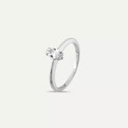 0.30 CT Markiz Kesim Tektaş Pırlanta Beyaz Altın Yüzük