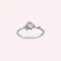Zena 0.30 CT Prenses Kesim Pırlanta Taşlı Beyaz Altın Yüzük