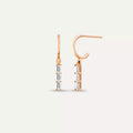 0.34 CT Baguette Diamond Dangle Earrings