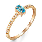 0,34 Karat Blue Topaz Yüzük