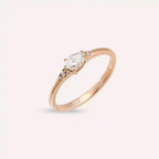 Eos 0.35 CT Pear Cut Diamond Rose Gold Ring
