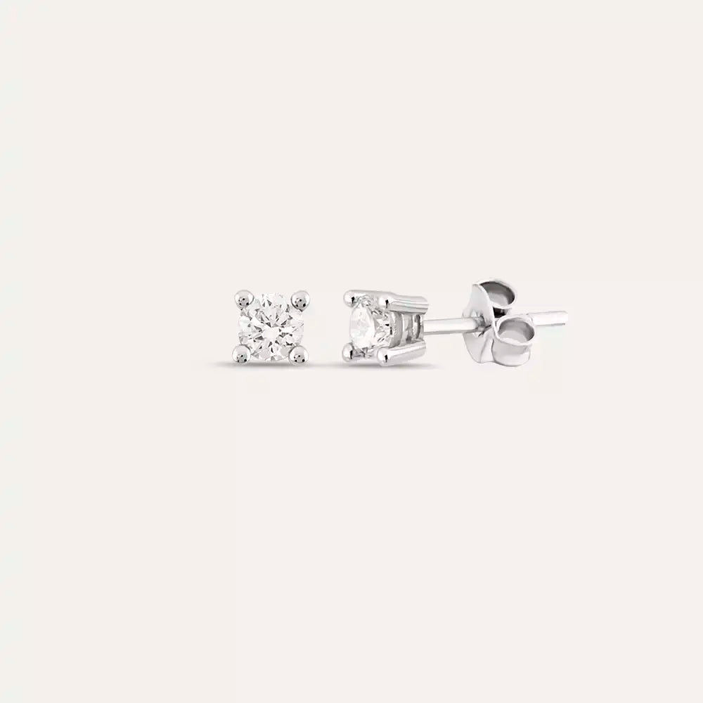0.37 CT Solitaire Diamond Stud Earrings