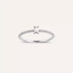 0.38 CT Baget Pırlanta Taşlı Beyaz Altın Yüzük
