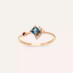 Zena 0.38 CT Multicolor Safir ve Yakut Taşlı Rose Altın Yüzük