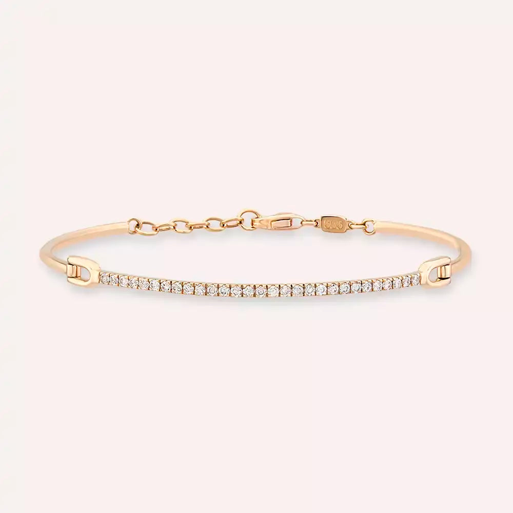 0.39 CT Pırlanta Taşlı Rose Altın Bileklik