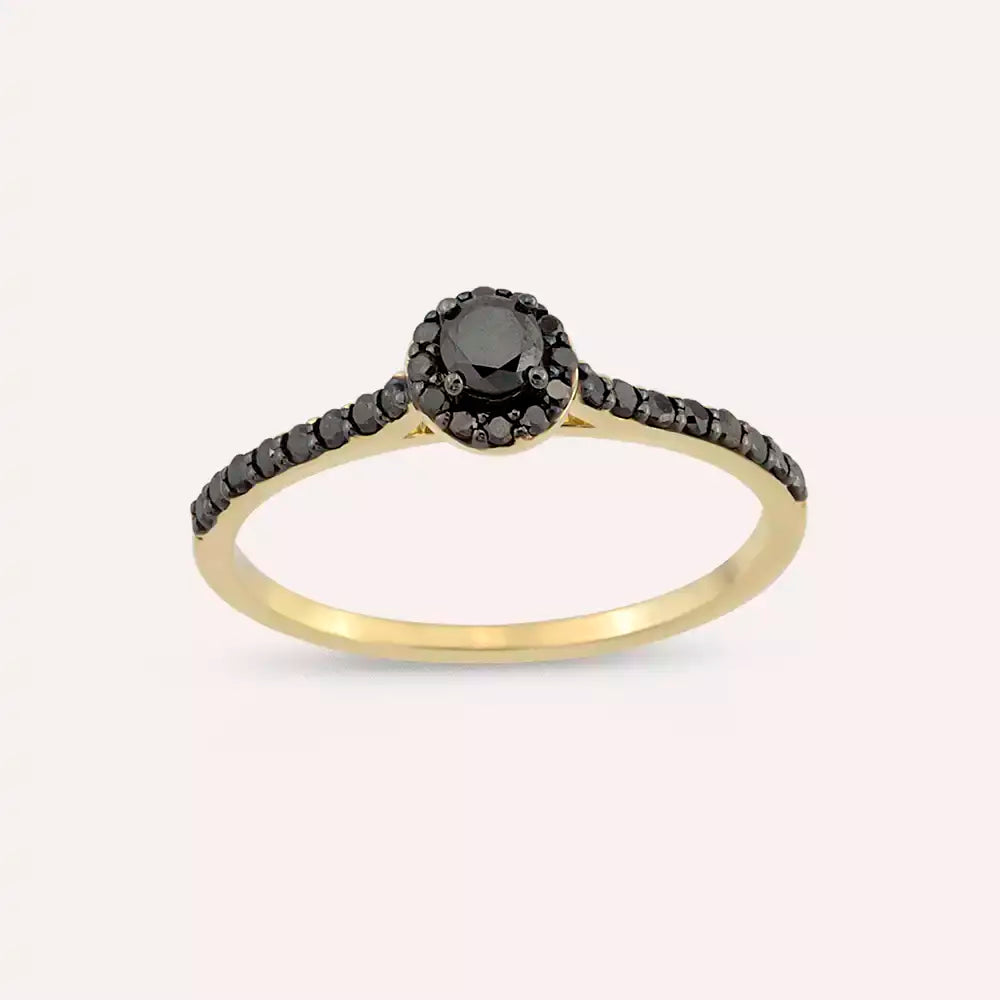 Notte 0.39 CT Black Diamond Yellow Gold Ring
