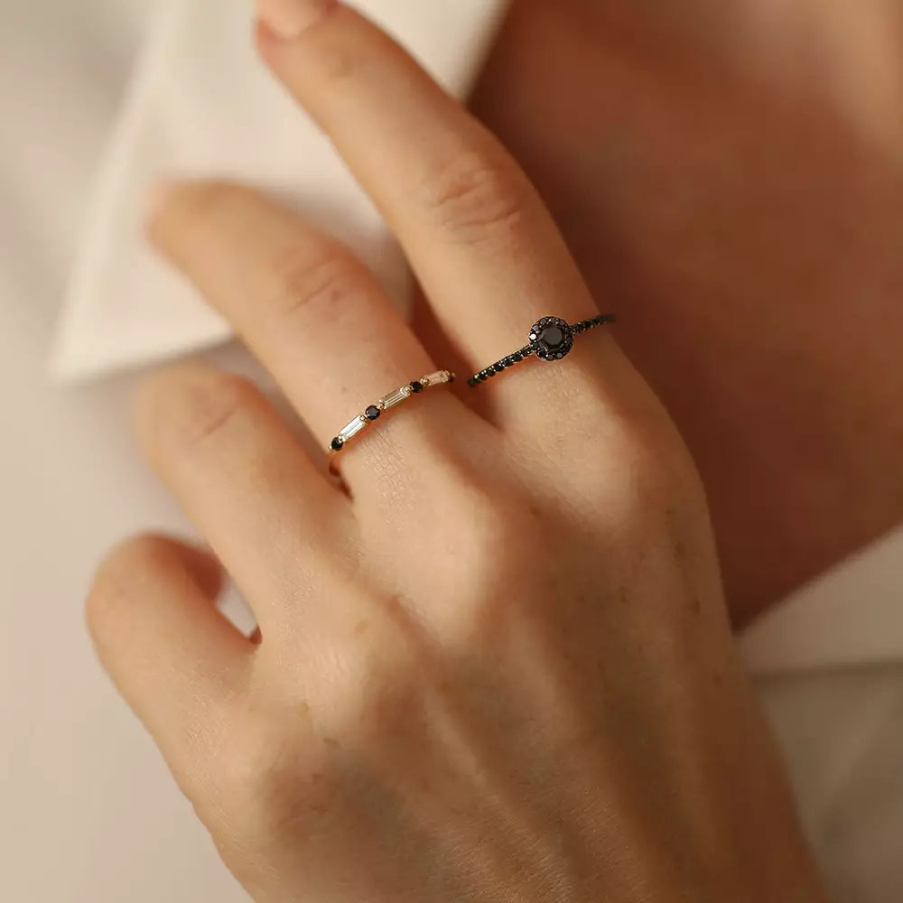 Notte 0.39 CT Black Diamond Yellow Gold Ring