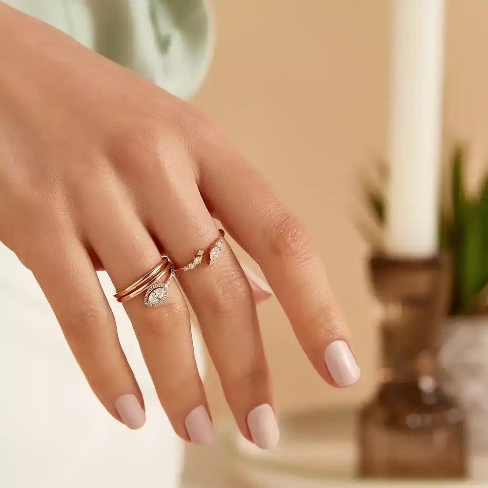 0.40 CT Marquise Cut Diamond Rose Gold Ring