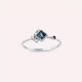 Zena 0.40 CT Multicolor Sapphire and Diamond White Gold Ring
