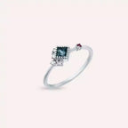Zena 0.40 CT Multicolor Sapphire and Diamond White Gold Ring