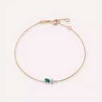 Rina 0.41 CT Emerald and Diamond Rose Gold Bracelet