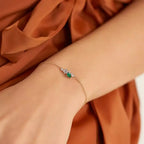 Rina 0.41 CT Emerald and Diamond Rose Gold Bracelet