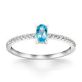 0,41 Karat Pırlantalı Blue Topaz Yüzük