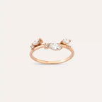 0.42 CT Markiz Kesim Pırlanta Taşlı Rose Altın Yüzük