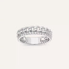 0.42 CT Diamond White Gold Chain Ring Diamond Ring