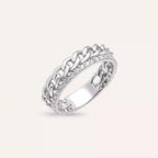 0.42 CT Diamond White Gold Chain Ring Diamond Ring