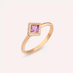 Kyra 0.44 CT Pink Sapphire and Diamond Rose Gold Ring