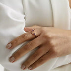 0.44 CT Diamond and Amethyst Rose Gold V Ring