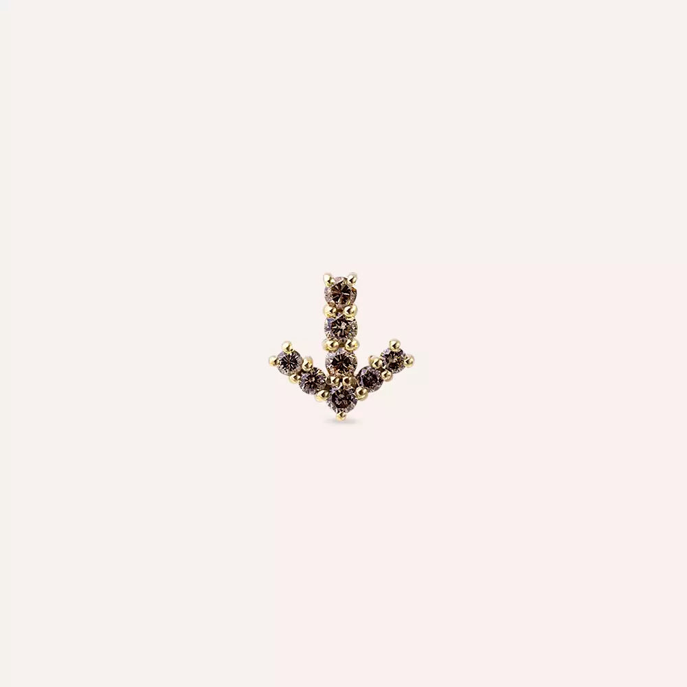 0.45 CT Brown Diamond Rose Gold Single Earring