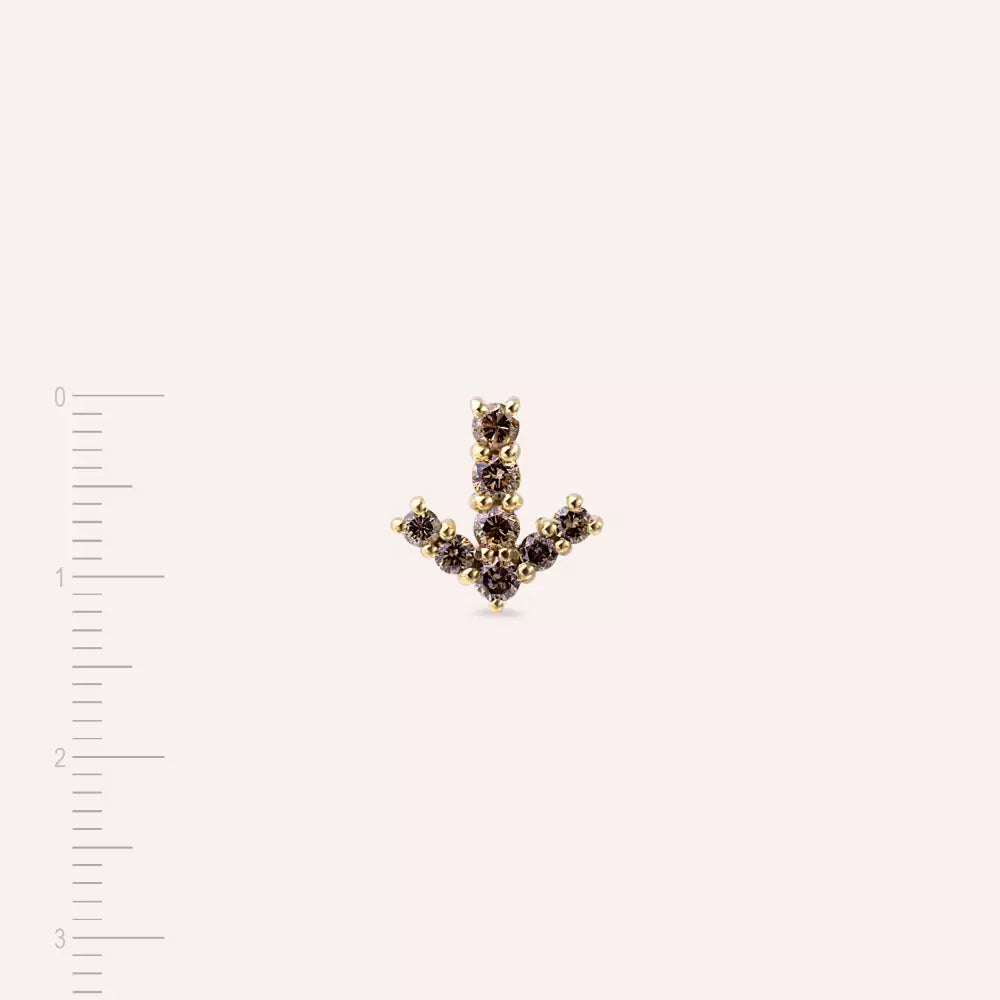 0.45 CT Brown Diamond Rose Gold Single Earring