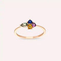Zaria 0.45 CT Markiz Kesim Multicolor Safir Taşlı Rose Altın Yüzük