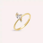 Cosmos 0.46 CT Marquise Cut Diamond Yellow Gold Ring