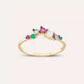 Violet 0.46 CT Multi-Color Sapphire and Diamond Ring