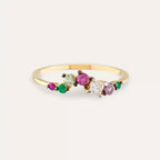 Violet 0.46 CT Multi-Color Sapphire and Diamond Ring
