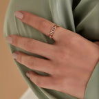 0.46 CT Diamond Rose Gold Chain Ring