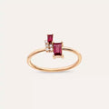 0.48 CT Baget Kesim Yakut Taşlı Rose Altın Yüzük