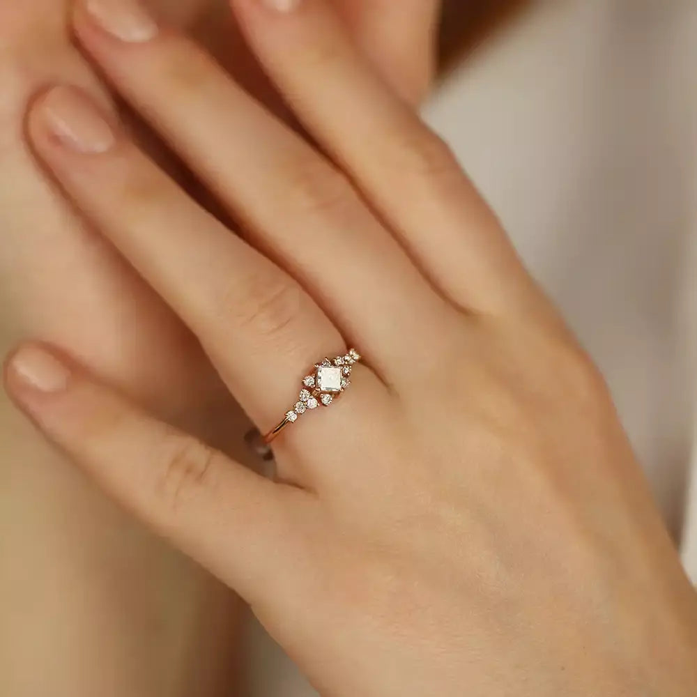 Chloe 0.48 CT Princess Cut Diamond Rose Gold Ring