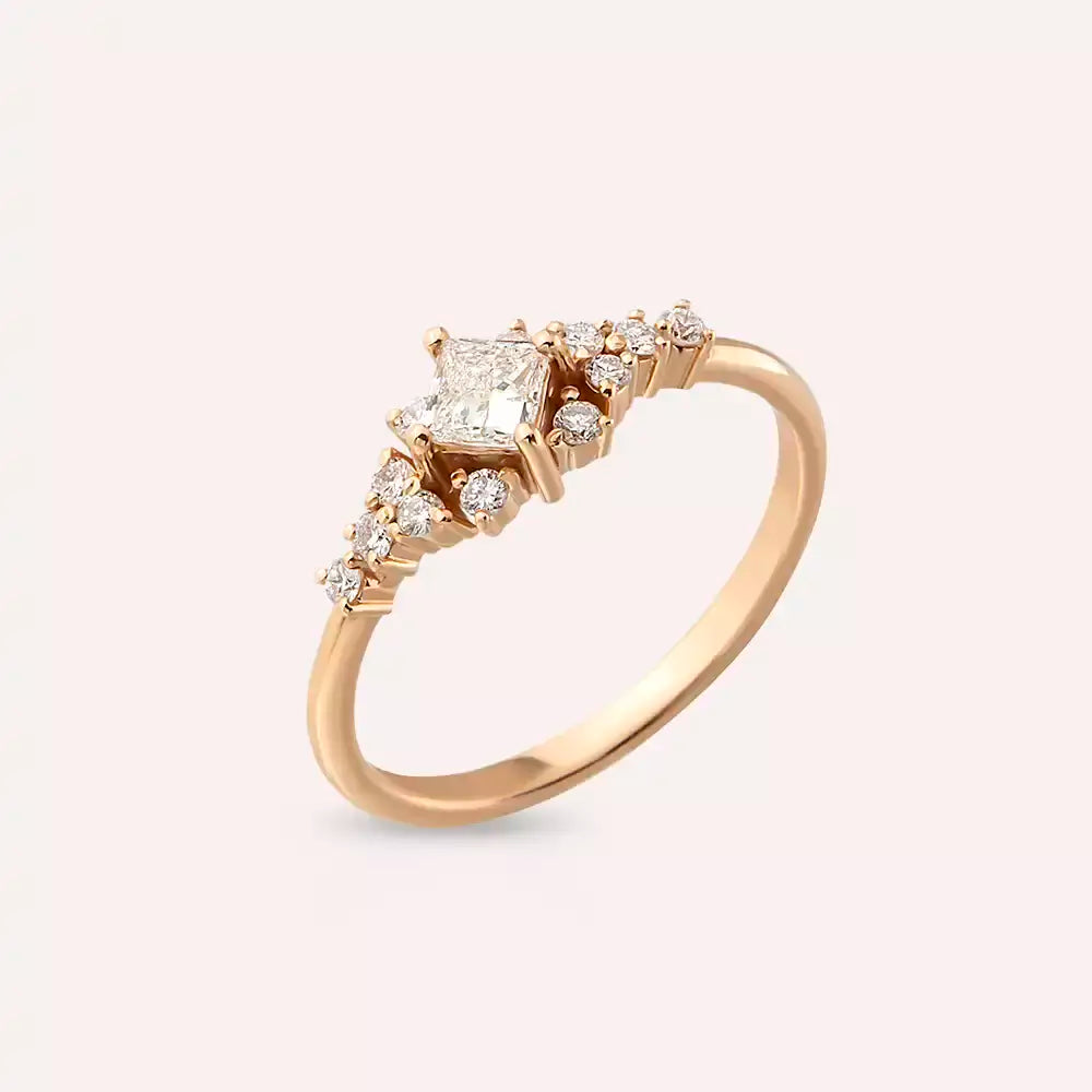 Chloe 0.48 CT Princess Cut Diamond Rose Gold Ring