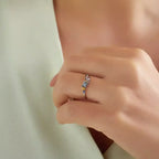 Violet 0.50 CT Brown Diamond and Multicolor Sapphire White Gold Ring