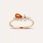 0.50 CT Orange Sapphire and Diamond Rose Gold Ring
