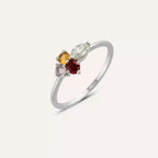 Zaria 0.51 CT Multicolor Safir ve Pırlanta Taşlı Beyaz Altın Yüzük