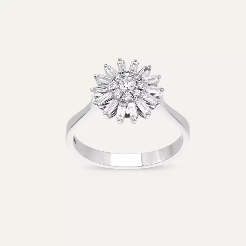Shiny 0.51 CT Pırlanta Taşlı Beyaz Altın Yüzük