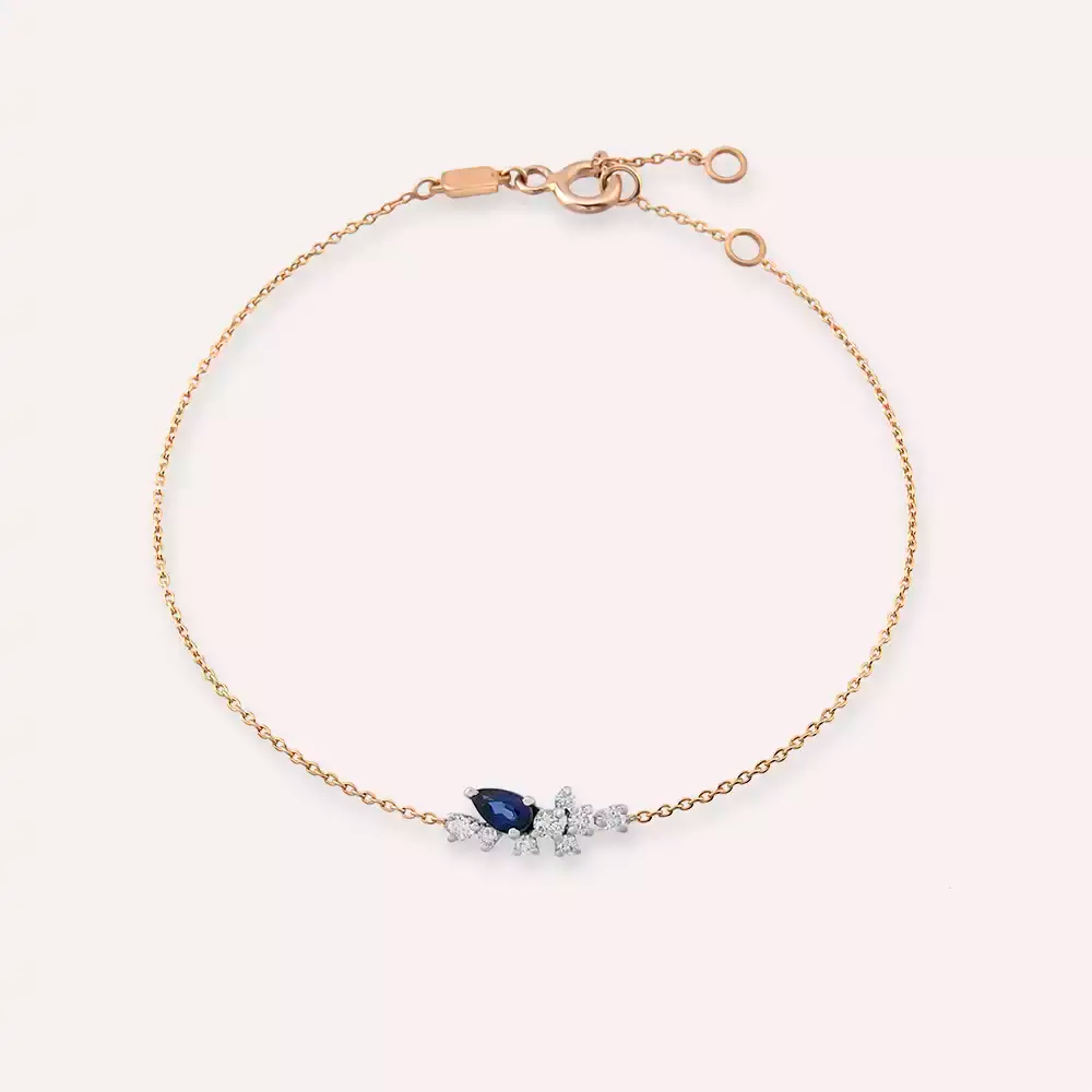 Rina 0.53 CT Sapphire and Diamond Rose Gold Bracelet