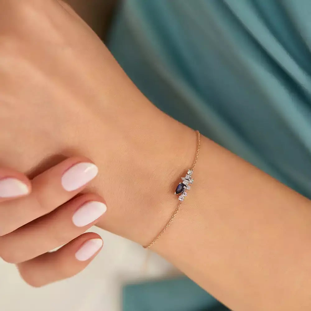 Rina 0.53 CT Sapphire and Diamond Rose Gold Bracelet