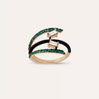 0.54 CT Diamond and Emerald Rose Gold Ring