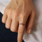 Violet 0.55 CT Multicolor Sapphire and Brown Diamond Rose Gold Ring