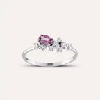 0.55 CT Purple Sapphire and Diamond White Gold Ring