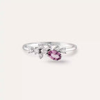0.55 CT Purple Sapphire and Diamond White Gold Ring